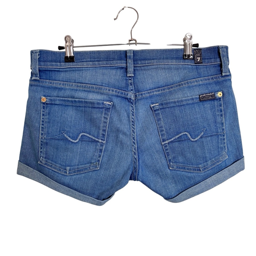 7 For All Mankind Mid Roll Up Short- Shoreline Drive Jean Short - Picture 5 of 9